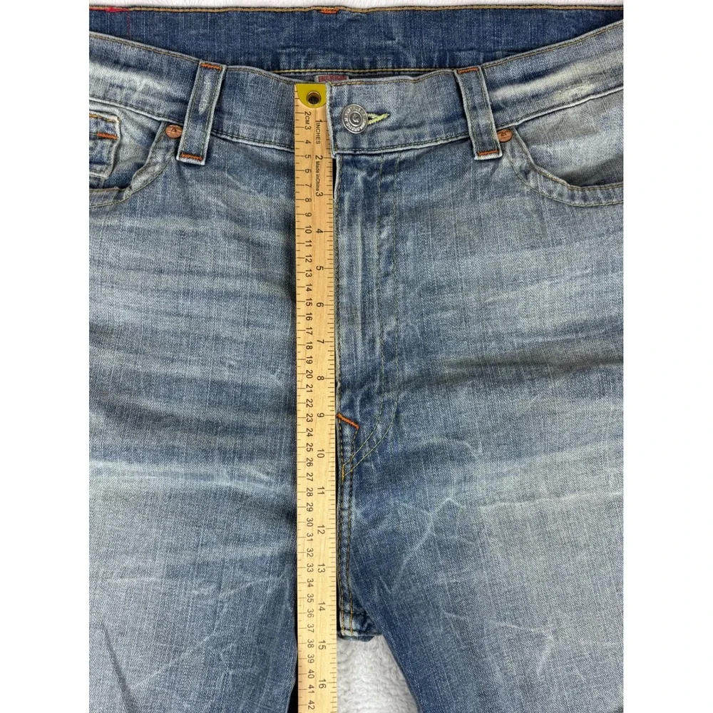 True Religion Slim Drop Rise Jeans Distressed Denim Size‎ 38 (40 Measured)